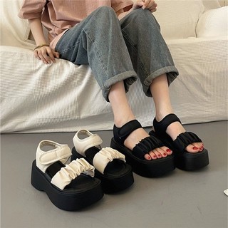 Chinelos cruzados de sola grossa estilo Xiaoxiang Sapatos femininos verão novo estilo elegante All-Match exterior usar b