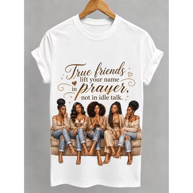 Camiseta Feminina Manga Curta Estampada Linda Confortável Estilosa Premium Moda Casual Tendência Verão com Estampa de