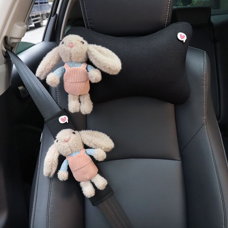 Encosto de cabeça do carro encosto de cabeça do carro dos desenhos animados coelho assento de carro pescoço travesseiro 