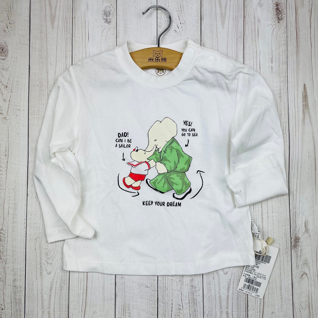 Mile urso primavera outono masculino feminino bebê 100% algodão malha de manga comprida camiseta roupas de bebê camisa d