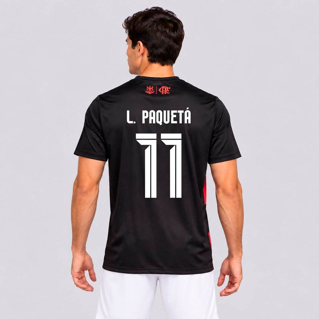Camisa Flamengo Torcer Preta 11 L. Paquetá