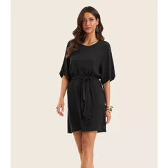Vestido Curto Feminino Com Cinto Endless Preto