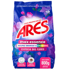 Lava Roupas Em Pó Ares Max Essence Flores 800g Roupas Brancas e Coloridas