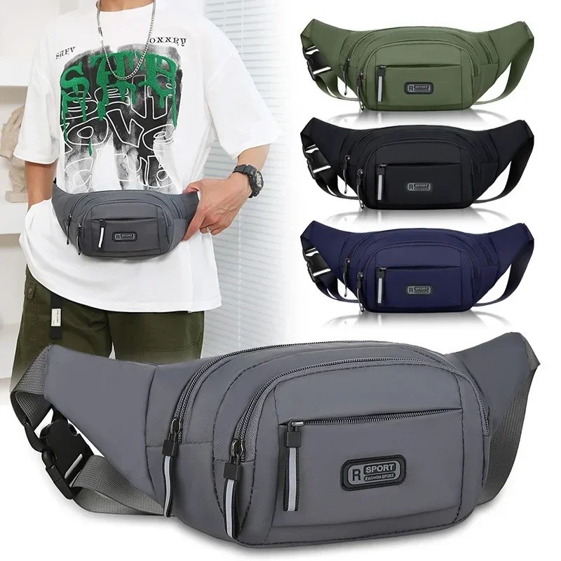 Bolsa de cintura masculina em lona, para celular, ideal para esportes, atividades ao ar livre, lazer e corrida, antirrou