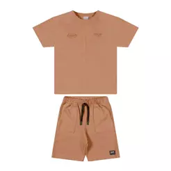 Conjunto Infantil Menino Recorte Frontal Colorittá Marrom