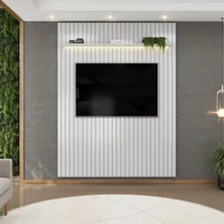 Painel Ripado para TV até 65 Polegadas com LED MDF 183CMX240CM Trento Bali