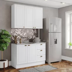 Cozinha Compacta 2 Peças 100% MDF Branco HP Americana Branco HP