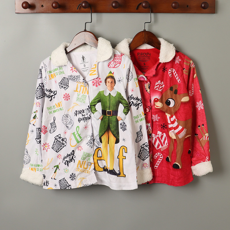 2 comércio exterior grandes crianças meninos meninas crianças primavera outono camisas de lã Cardigans Homewear pijamas 