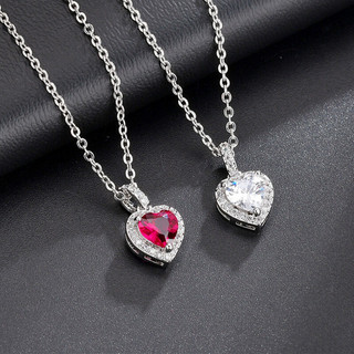 Versão japonesa coreana simples fresco AAA zircão colar feminino bonito em forma de coração colar vendas diretas da fábr