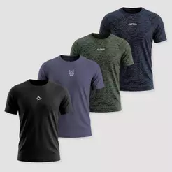 Kit 4 Camisetas Dry Esportivas Masculinas Treino Alpha