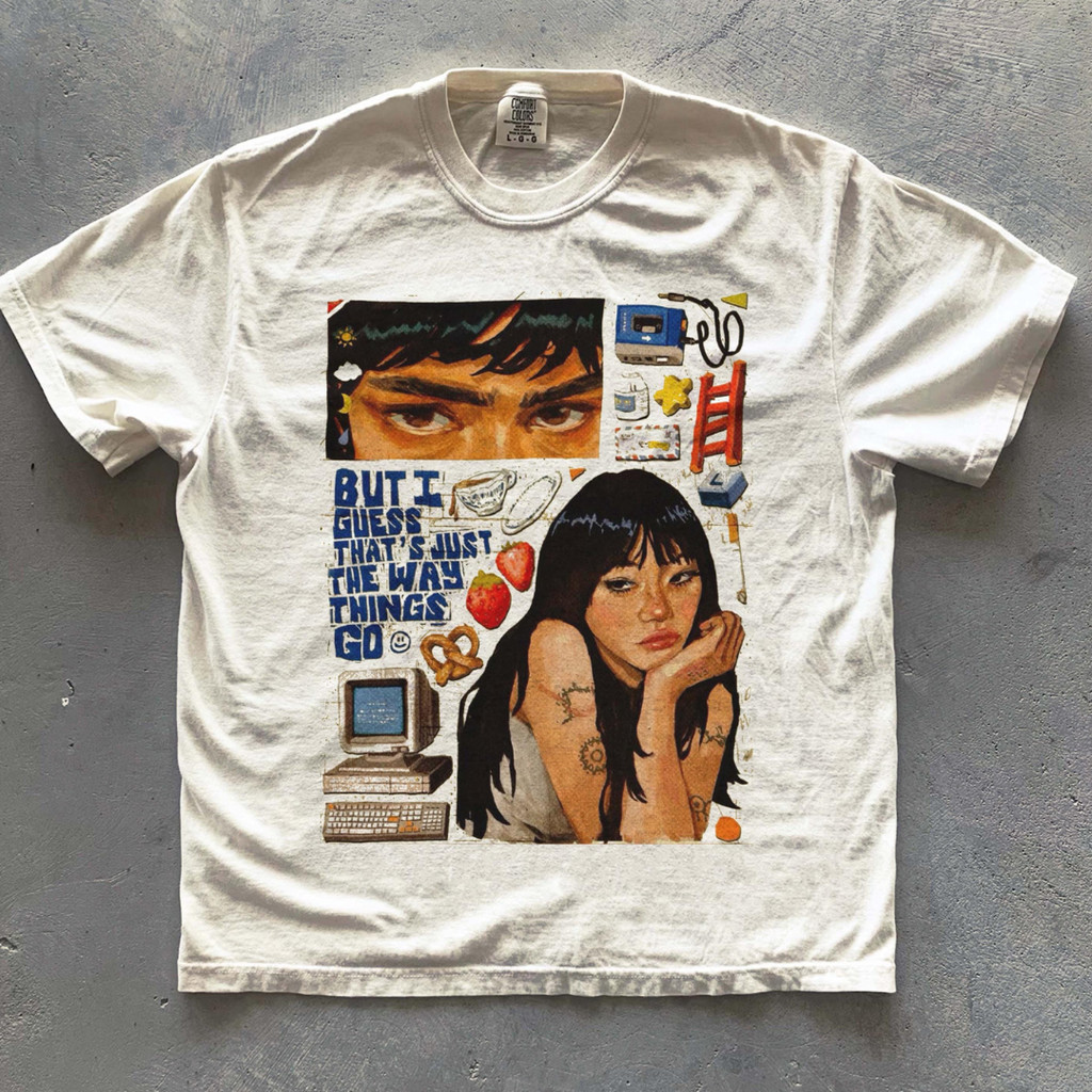 Camiseta Vintage Art Y2K estética anos 90, ilustração retrô grunge Beabadoobee em Oferta na Shopee