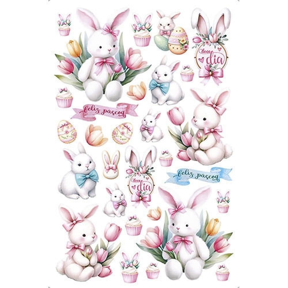 Transfer de Imagem Big 19,5x29,5cm Litoarte - Páscoa Coelhinha Infantil TIBP-006
