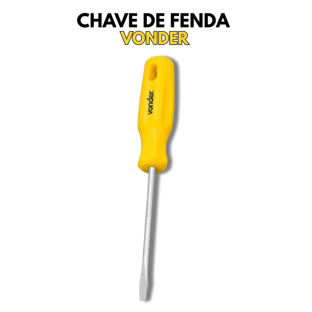 Chave de Fenda 3/16"x4" Vonder – Aço Cromo Vanádio Ponta Magnetizada