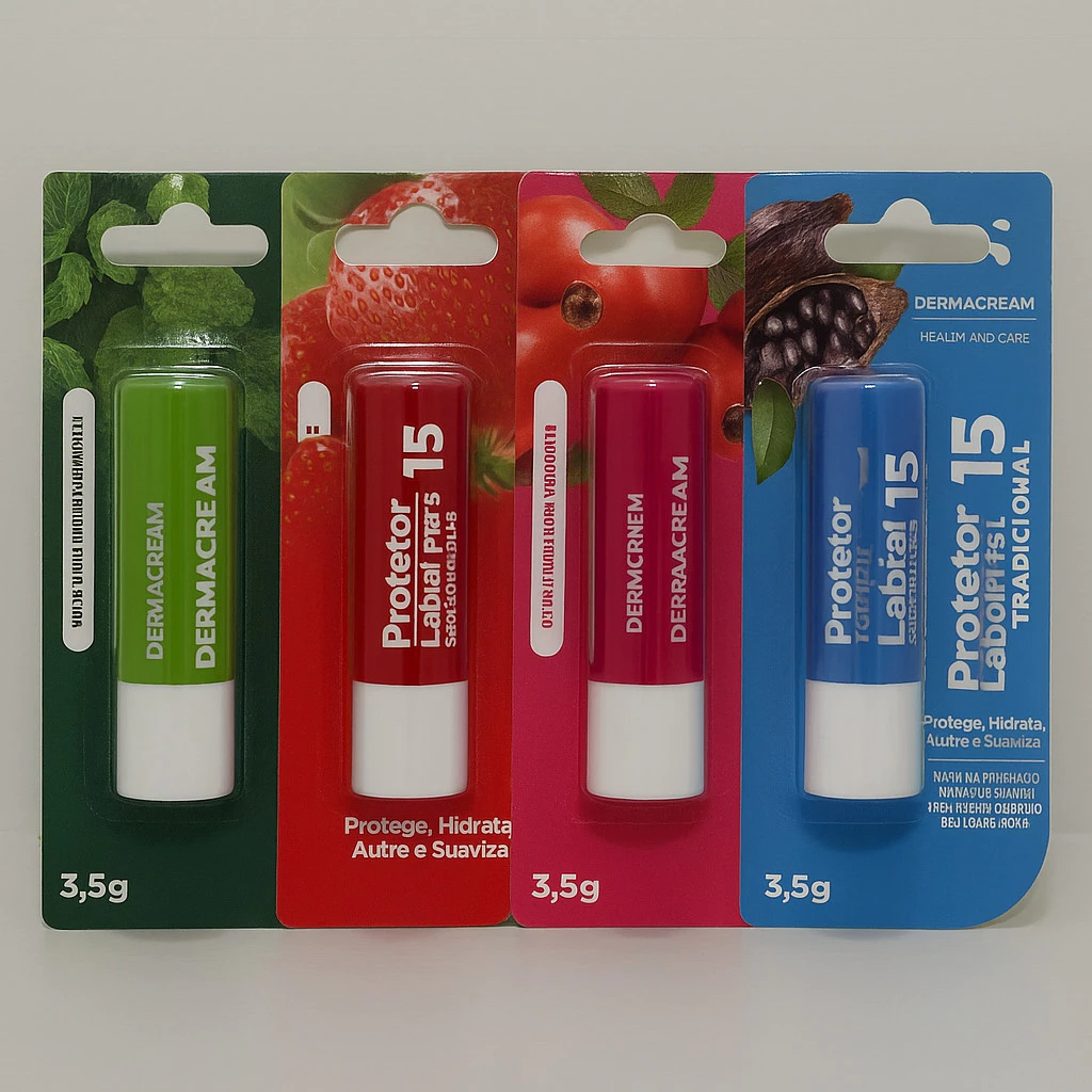 Protetor Labial FPS 15 | Hidratação Intensa+Proteção Solar | Cacau, Morango, Hortelã e Rosa Mosqueta — imagem 1