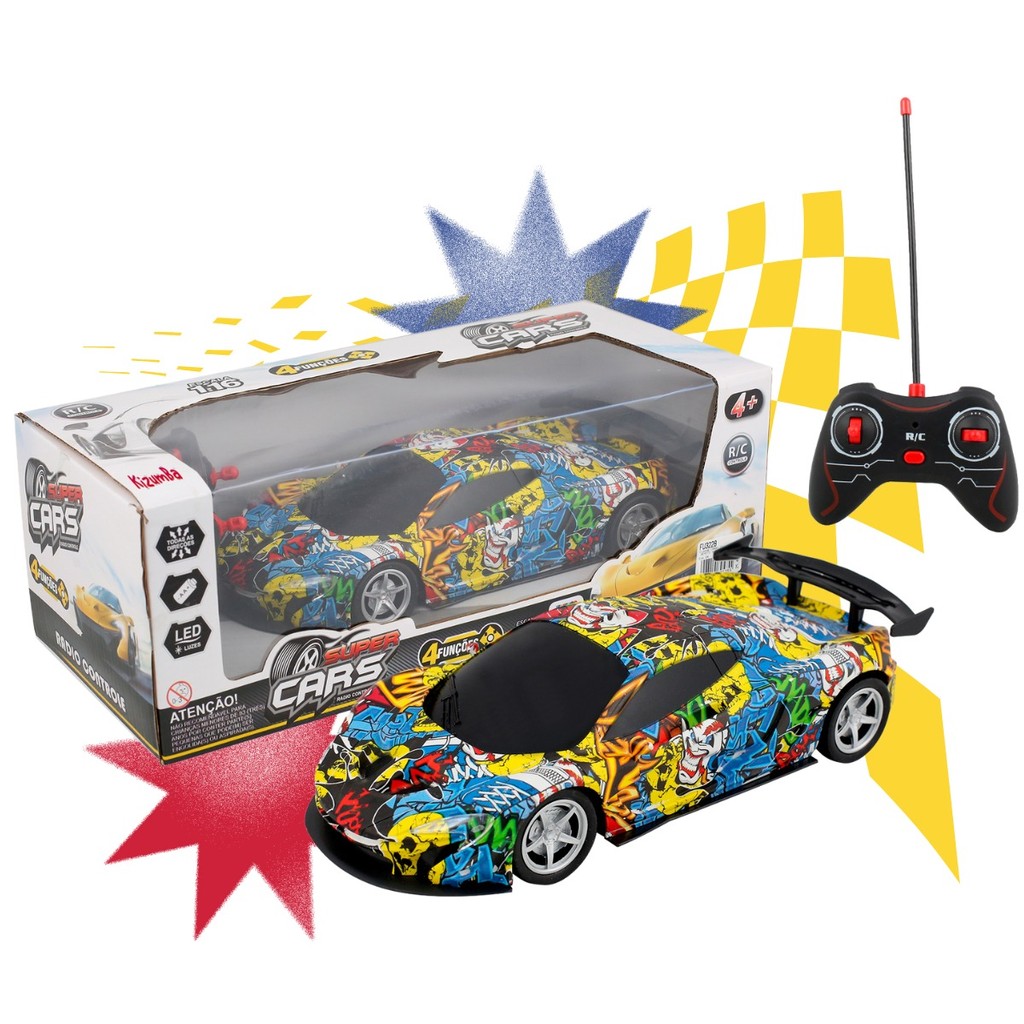 Carrinho De Controle Remoto Esportivo Grafite Super Rápido Brinquedo Drift Infantil Kizumba em Oferta na Shopee