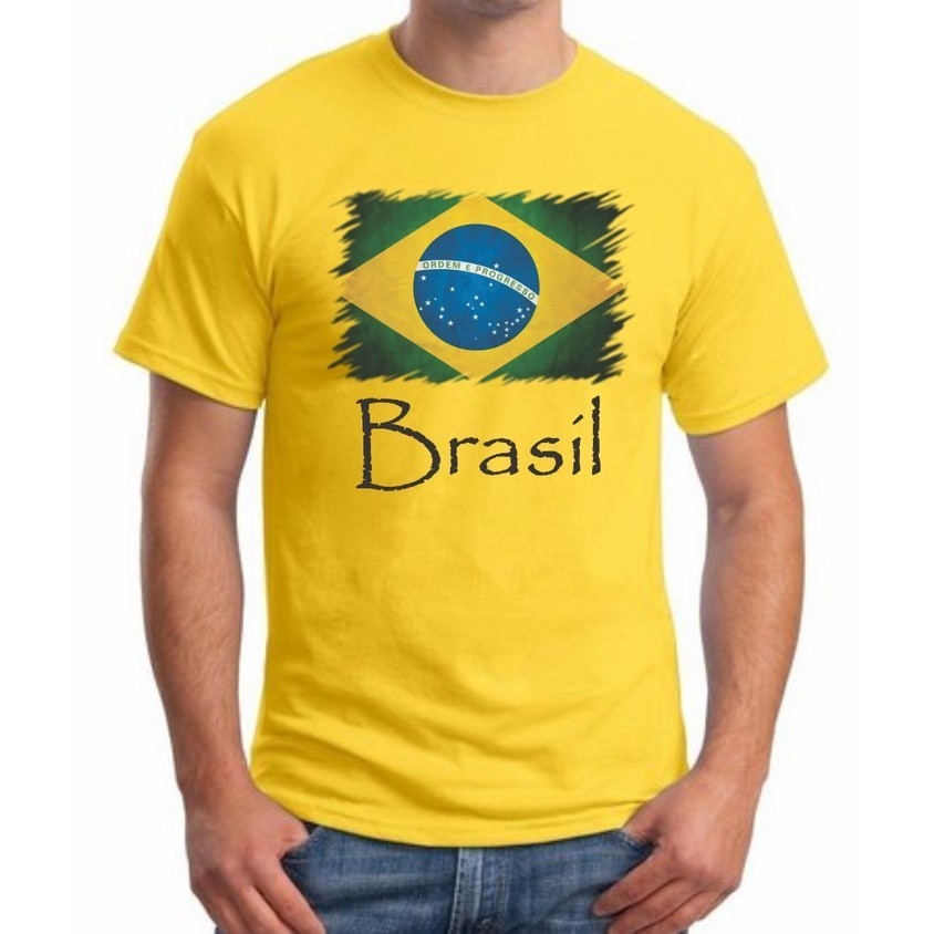 Camiseta Brasil T-shirt 30.1  Brasil Bandeira Amarela Democracia Independência Política ENVIO IMEDIATO