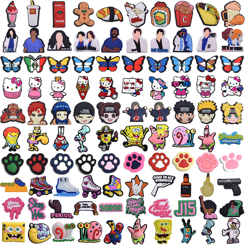 Decoração De Sapato Para Alfinetes De Tamanco Anime Cartoon DIY Button em Oferta na Shopee