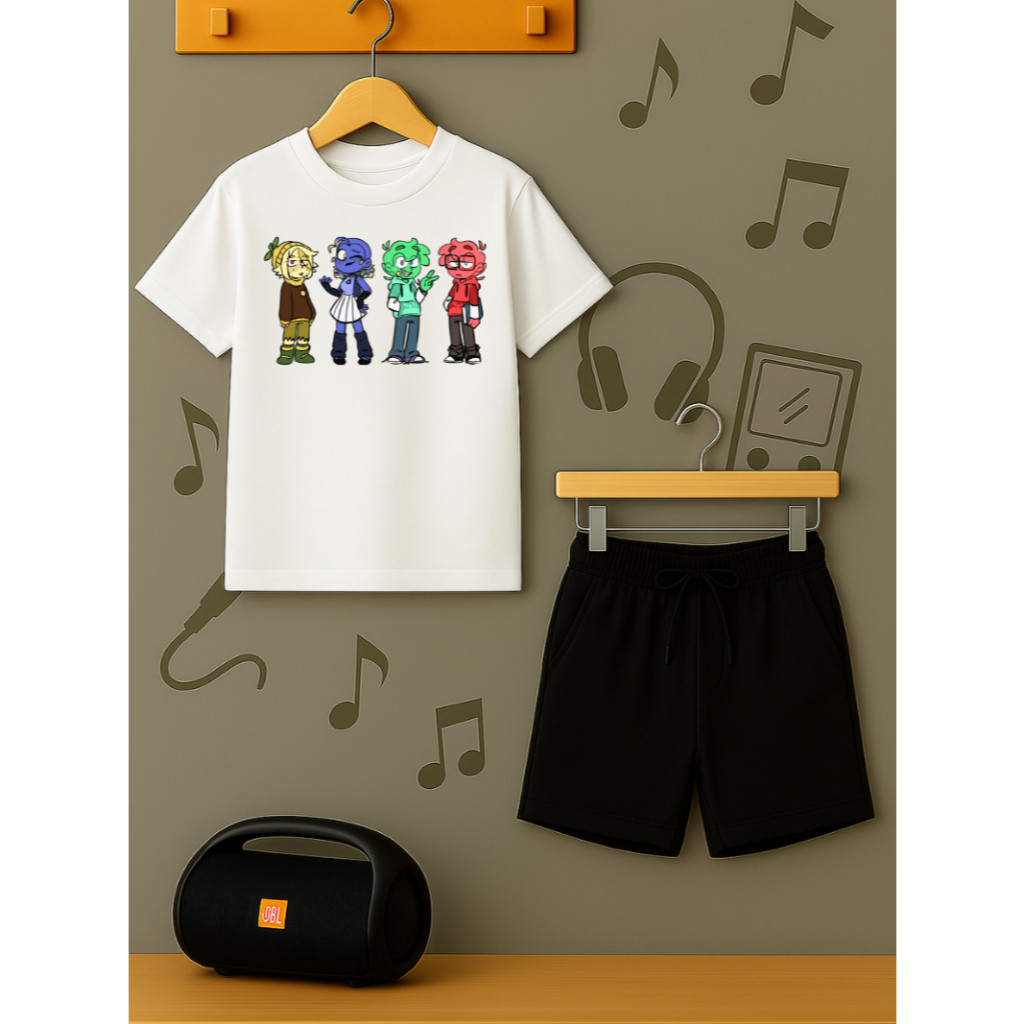 Conjunto Linn Camiseta e Bermuda Moletom Infantil Juvenil Short Menino Menina Algodão Macio