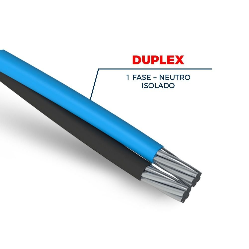 Cabo De Alumínio Duplex 10mm - 30 Metros Neutro Isolado