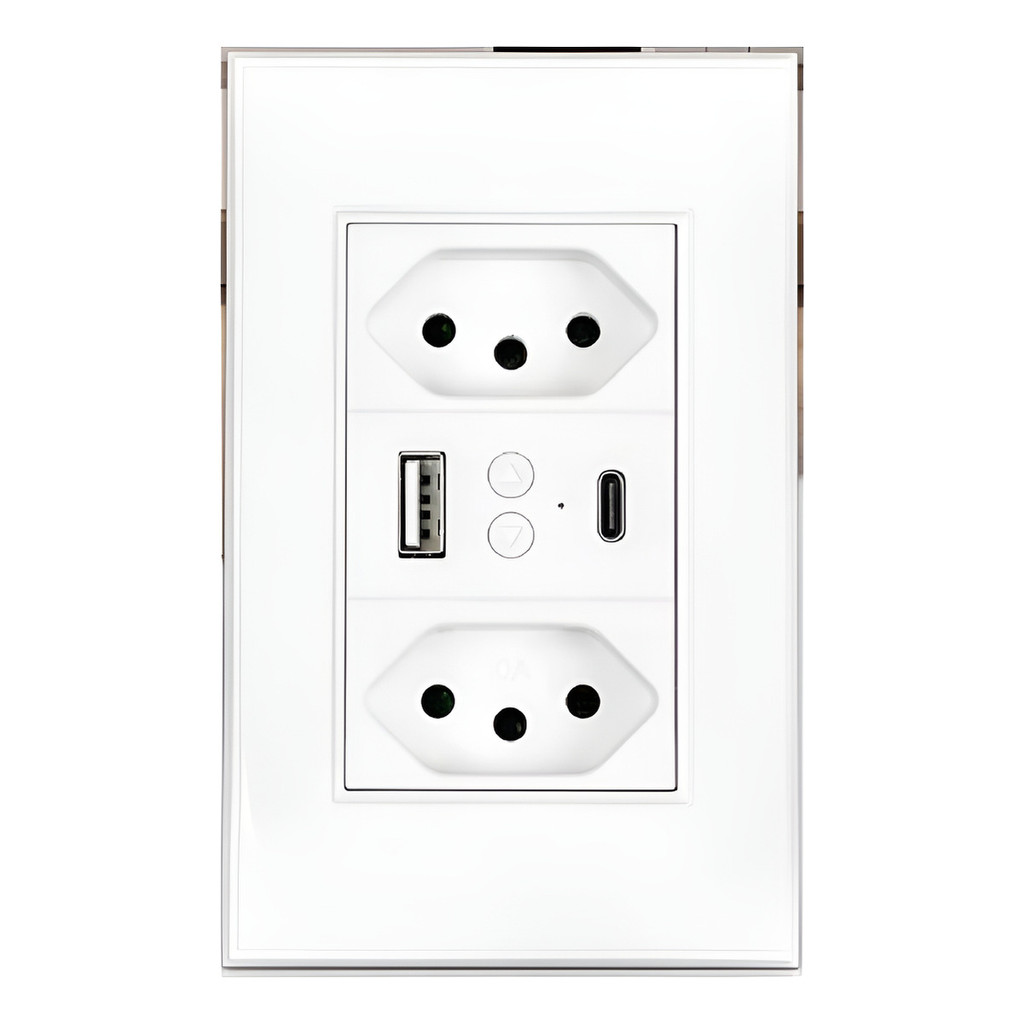 Tomada Dupla Parede Wifi 10a +usb +tipo-c Alexa Google Home
