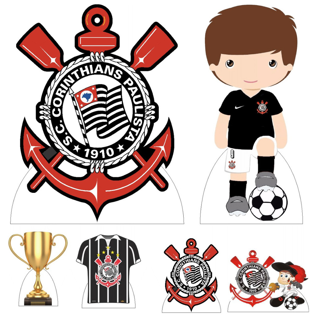 KIT DE DISPLAY EM MDF TEMA FUTEBOL CORINTHIANS NW1001 em Oferta na Shopee