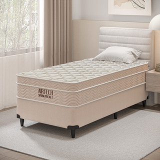 Cama Box Solteiro + Colchão Molas Ensacadas Ortobom Airtech 78x188x65CM Bege Qualidade e Conforto em Oferta na Shopee