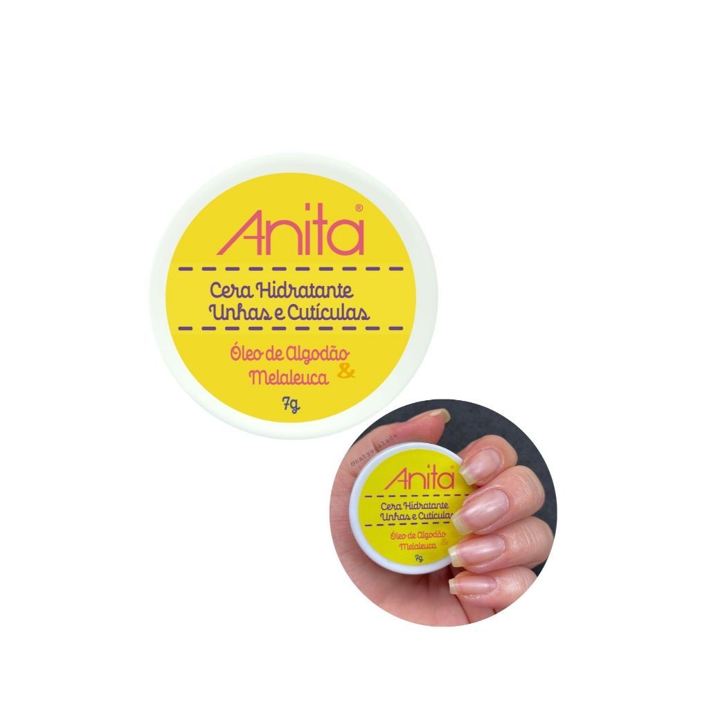 Cera Hidratante Unhas e Cutículas Óleo de Algodão e Melaleuca Anita