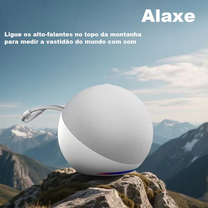 ORIGINAL-Caixa de Som Bluetooth 5W com LED Colorido Portátil Compatível com Alexa Rádio FM e USB
