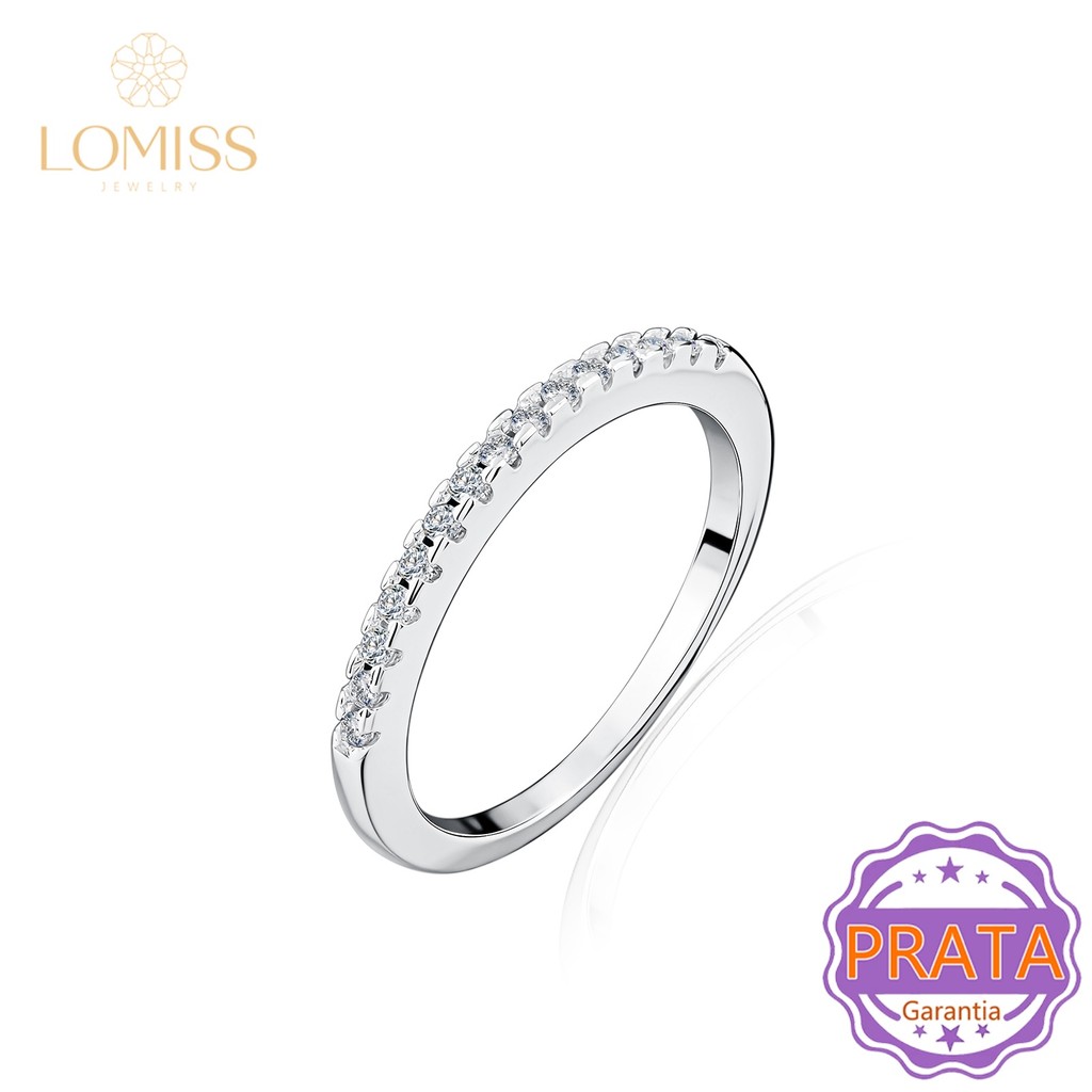 Anel Feminino Prata 925 Redondo Zircônias Vários Tamanhos Aparador Aliança Casal Presente Namoro em Oferta na Shopee