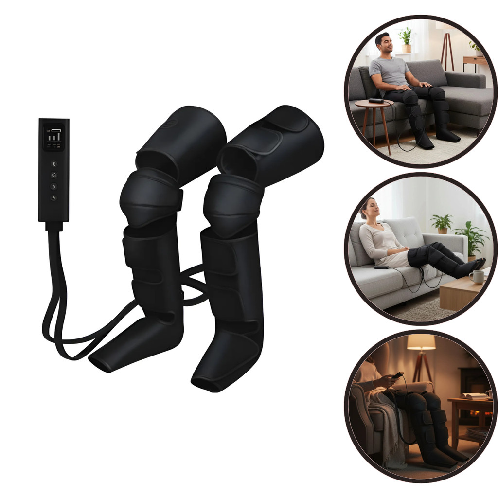 Bota Massageador Pernas Aquecimento Compressão de Ar Bivolt