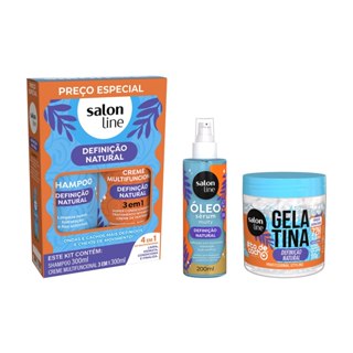 Kit Shampoo + Creme Multifuncional e Óleo Sérum + Gelatina Definição Natural em Oferta na Shopee