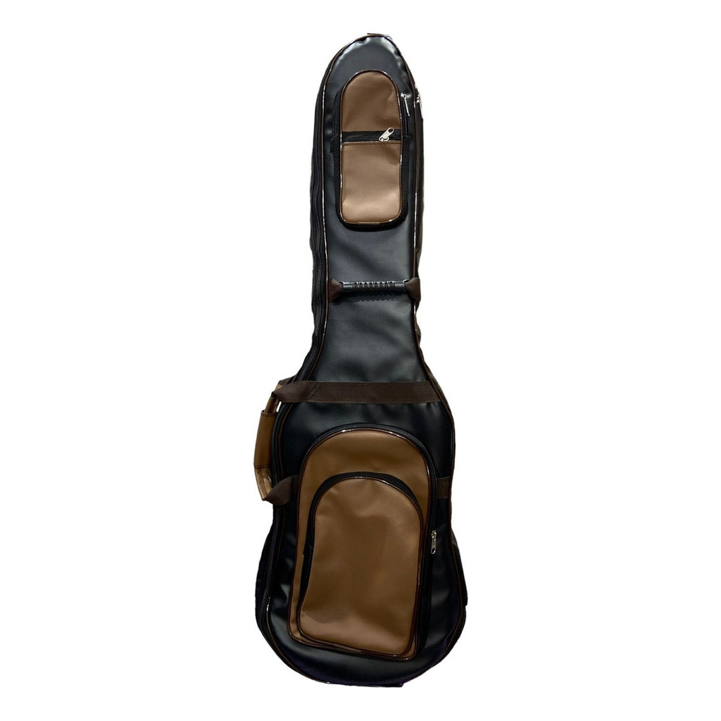 Semi Case Para Contra Baixo Volcano Premium Couro Marrom