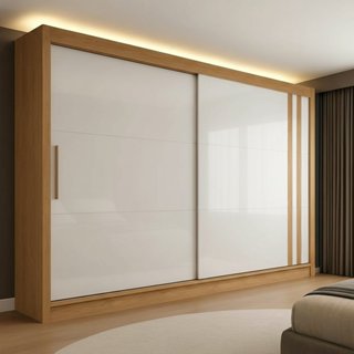 Guarda Roupa Casal 100% MDF Toquio 2 Portas de Correr 4 Gavetas Espresso Móveis Freijó/Off White em Oferta na Shopee