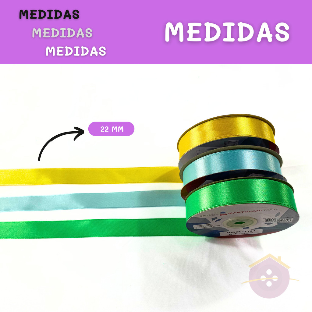 Fita de Cetim Lisa - 22mm - Rolo C/50 Mts COR:CREME — imagem 2 de 2