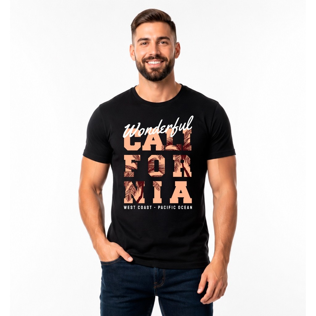 Camiseta Masculina California West Coast 100% Algodão Estampada Premium Urbana Casual Streetwear