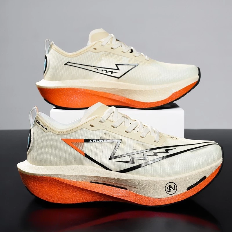 CHUNTA Carbon Plate Running Shoes, Breathable Mesh, Shock Absorption, Professional Unisex for TrainingRunning Shoes