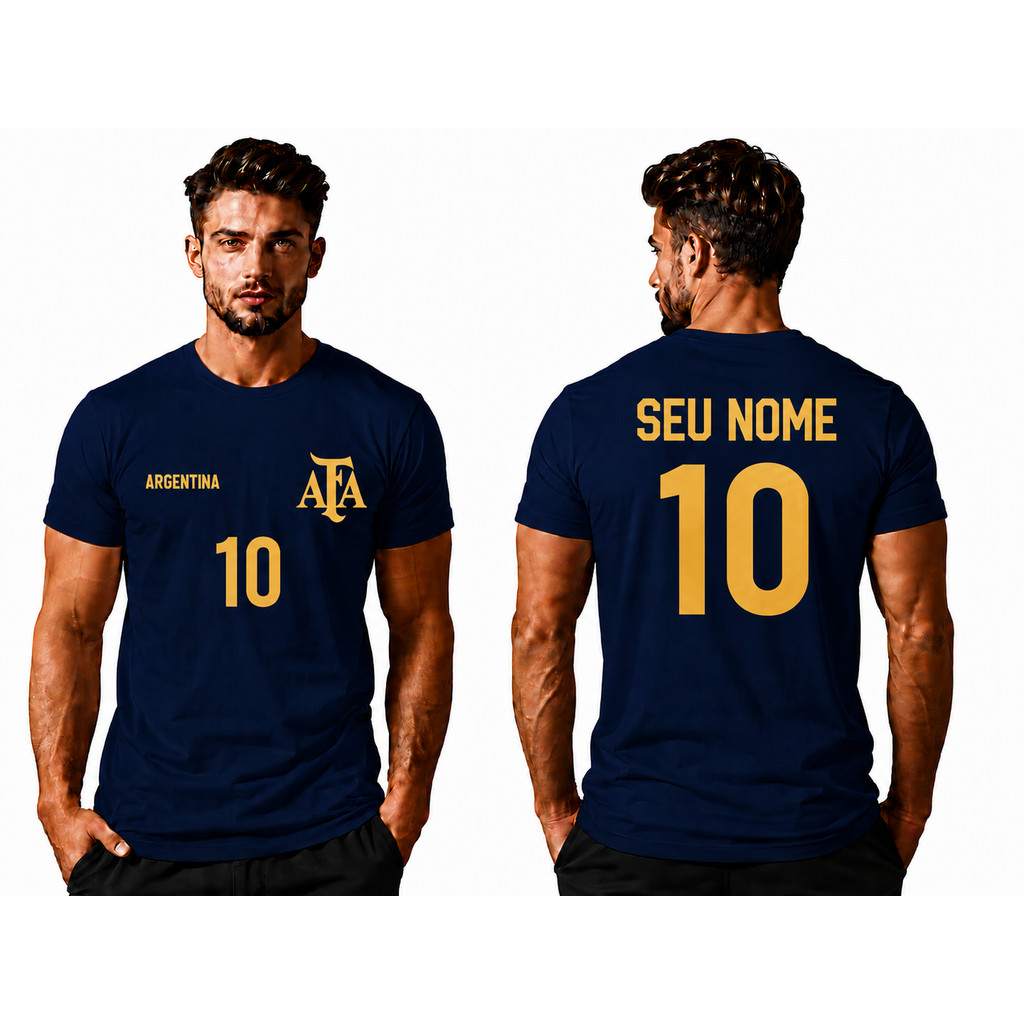 Camiseta Personalizada Copa do Mundo 2026 Futebol Argentina Messi Envio Imediato by Mood Vest