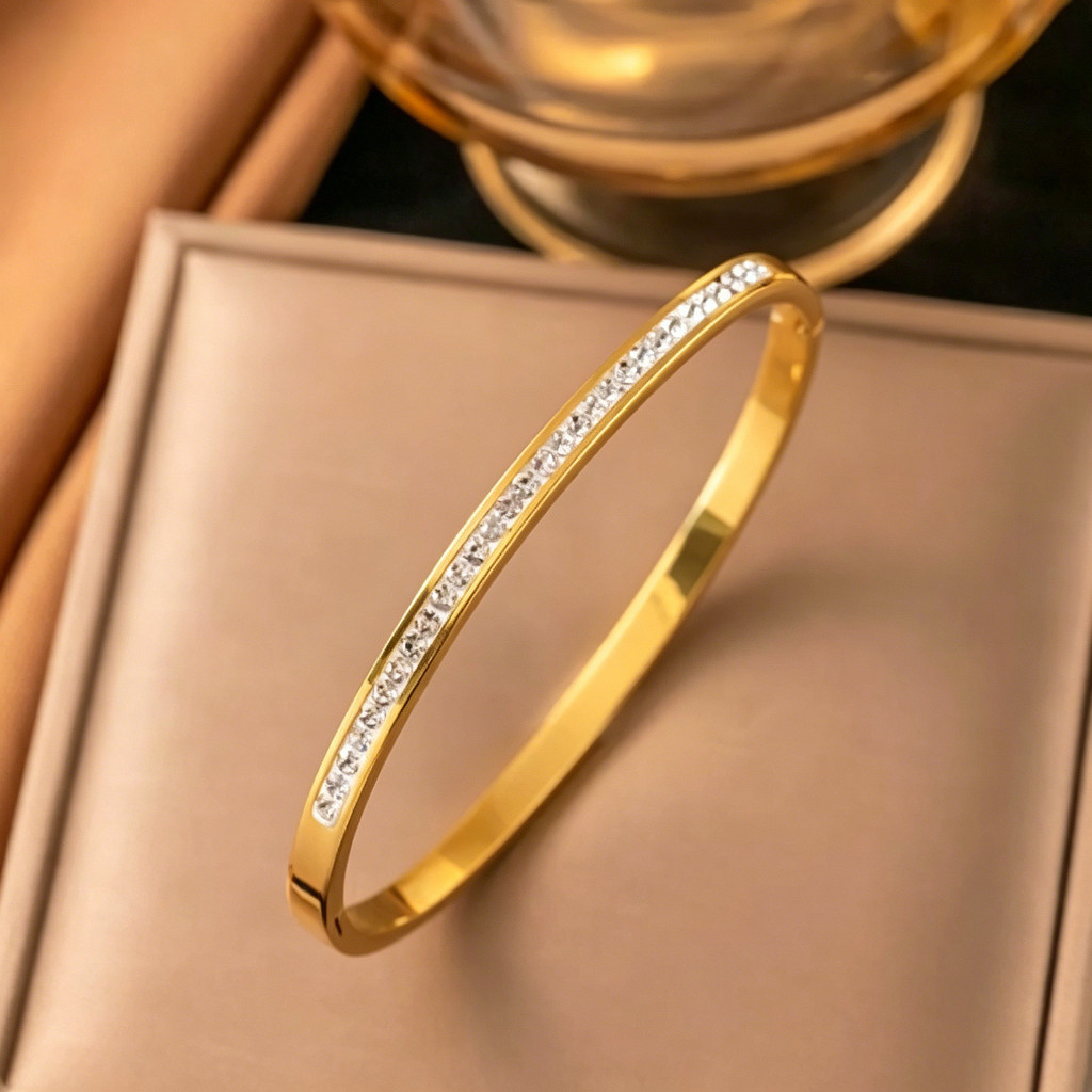 Pulseira Feminina Luxo Aço Cirúrgico 316L Hipoalergênica Não Desbota Resistente Água