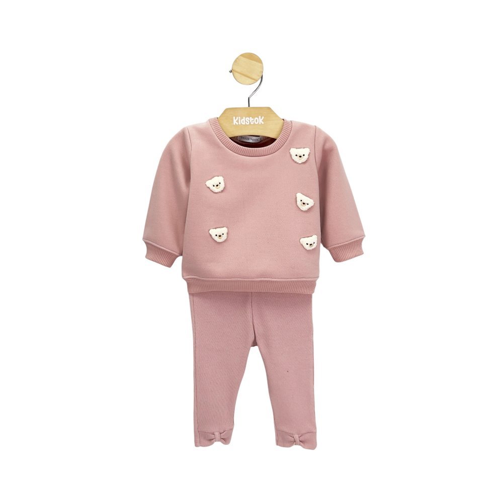 Conjunto Menina Blusão Moletom e Legging Canelada Ursinho - Trick Nick