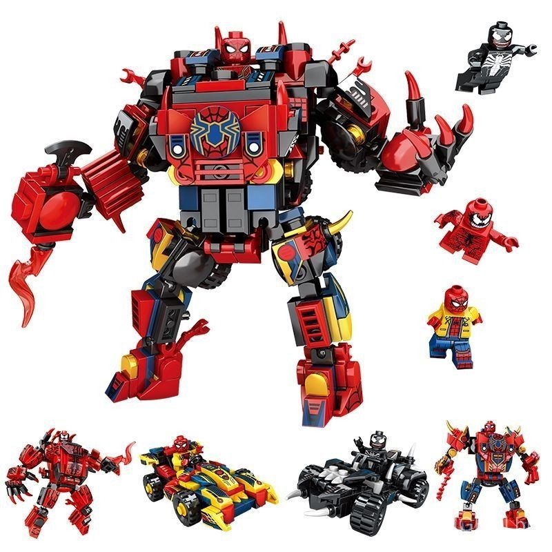 Compatível com Lego Marvel Spider Mecha Homem-Aranha Blocos de Montar Robô Quebra-Cabeça Carro Brinquedo Modelo Presente