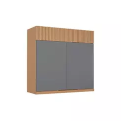 Armário Aéreo Cozinha Nesher Realeza 2 Porta 80cm Carvalho/Titânio