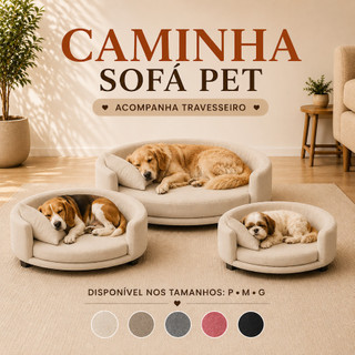 Caminha Sofá Pet Todos Tamanhos Com Travesseiro Ideal Cães e Gatos de Pequeno a Grande Porte Em Veludo Premium Reforçada