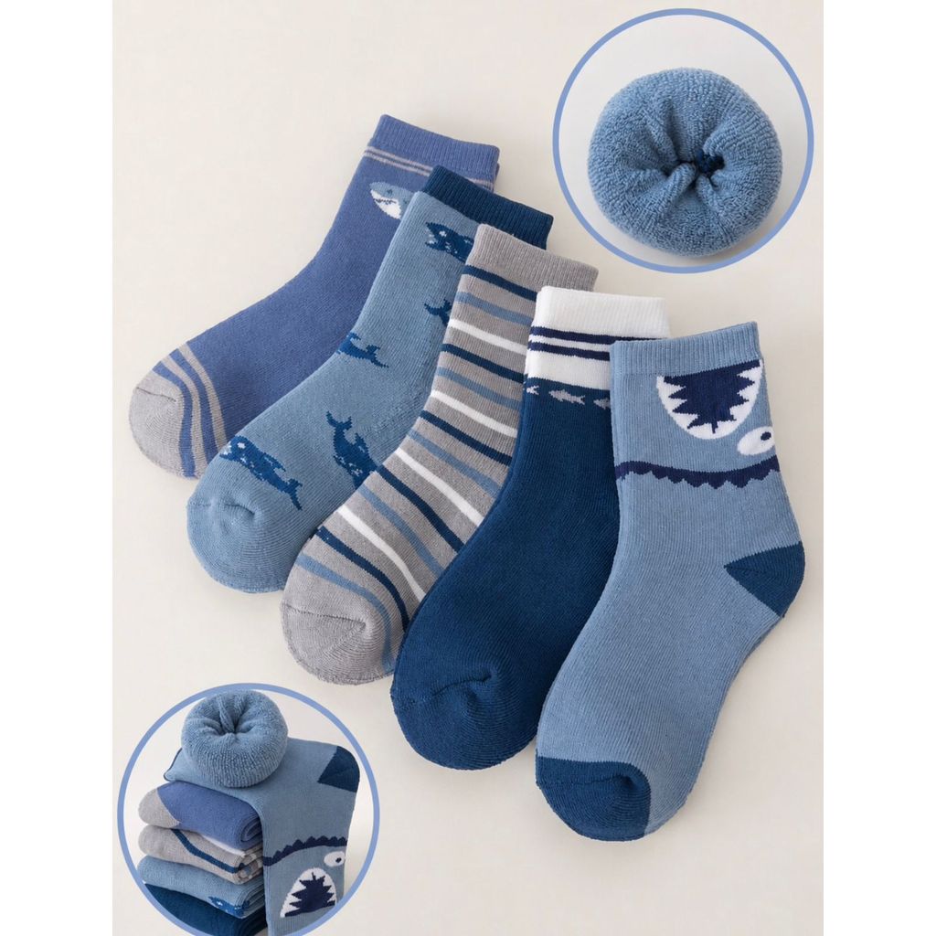 Meia Infantil Masculino Estampado Aleatória Confortável kist com 3,6,12 ou 18 pares