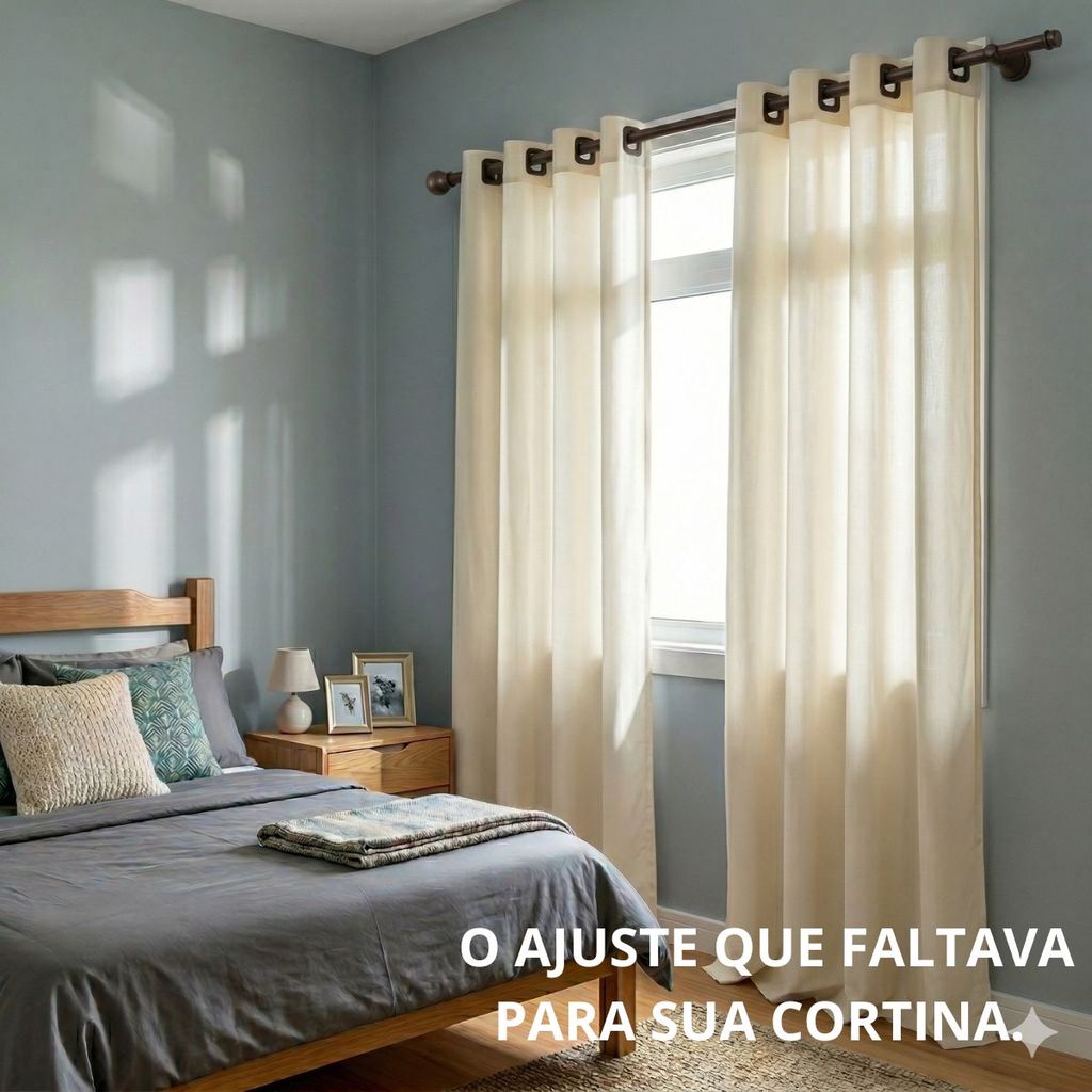 Varão Para Cortina Completo 2 metros Suportes Resistente Com Parafusos Buchas Fácil Instalação Sala Quarto Cozinha — imagem 2 de 2