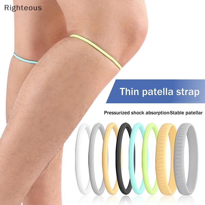 Rightrous Silicone Patela Tendão Joelheiras Joelho Proteção Fixa Estabilizador Cinto Suporte Altamente Elástico Flexível