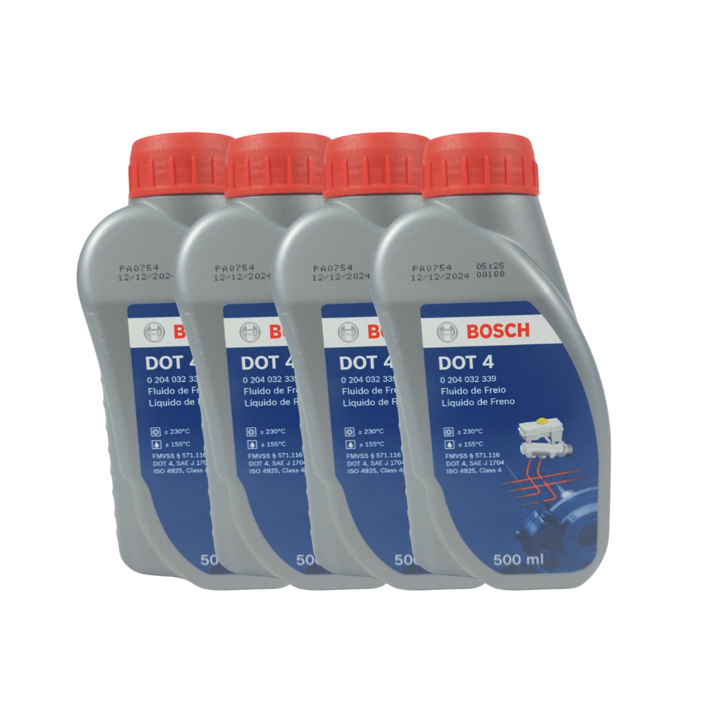 Kit 4 Fluido de freio Dot 4 Bosch Original 500ml