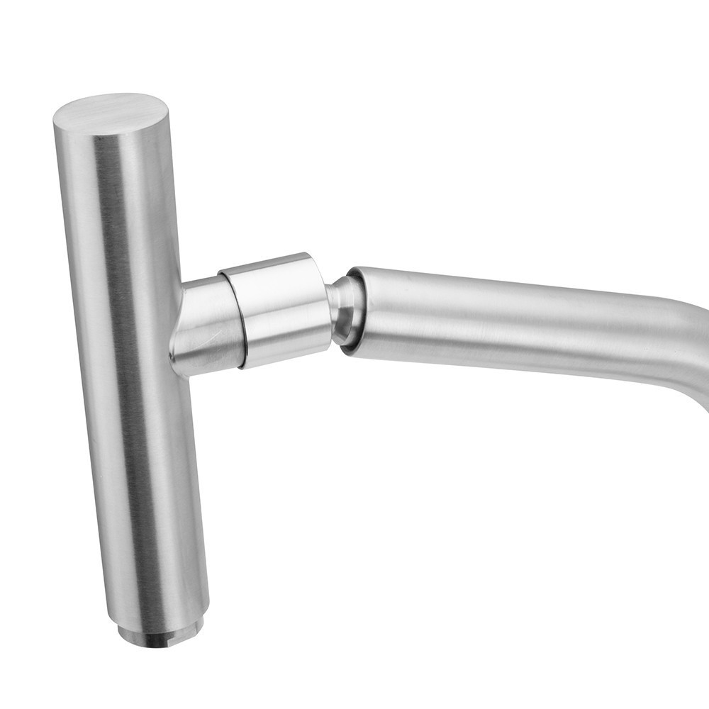 Torneira Cozinha Mesa Inox Escovado Modelar Bica Articulada Giratória Arejador Bancada Água Fria Prata — imagem 2 de 2