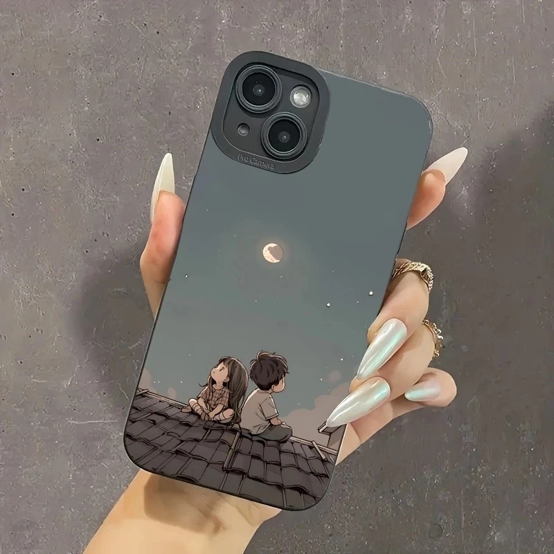 Menino Menina Stargazing Impressão Caso De Telefone Para Samsung Galaxy A16 A55 A17 A15 A35 A37 A56 A57 S26 S25 S23 S22 