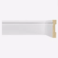 Kit Rodapé de MDF 8CMX15MMX2,40m 10 Barras com Friso 802 Branco Moldufama