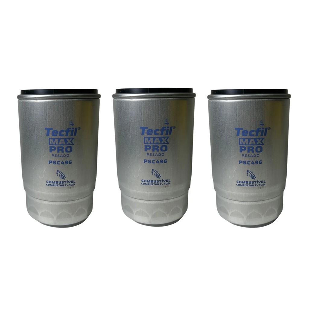 Kit com 3 Filtros de Combustível Diesel Tecfil PSC496 Max Pro